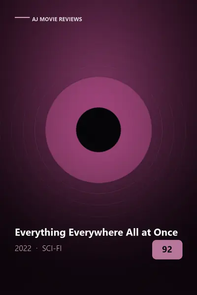 Everything Everywhere All at Once (2022) review cover art — sci-fi film directed by Daniel Kwan, Daniel Scheinert