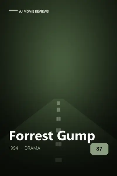 Forrest Gump (1994) review cover art — drama film directed by Robert Zemeckis