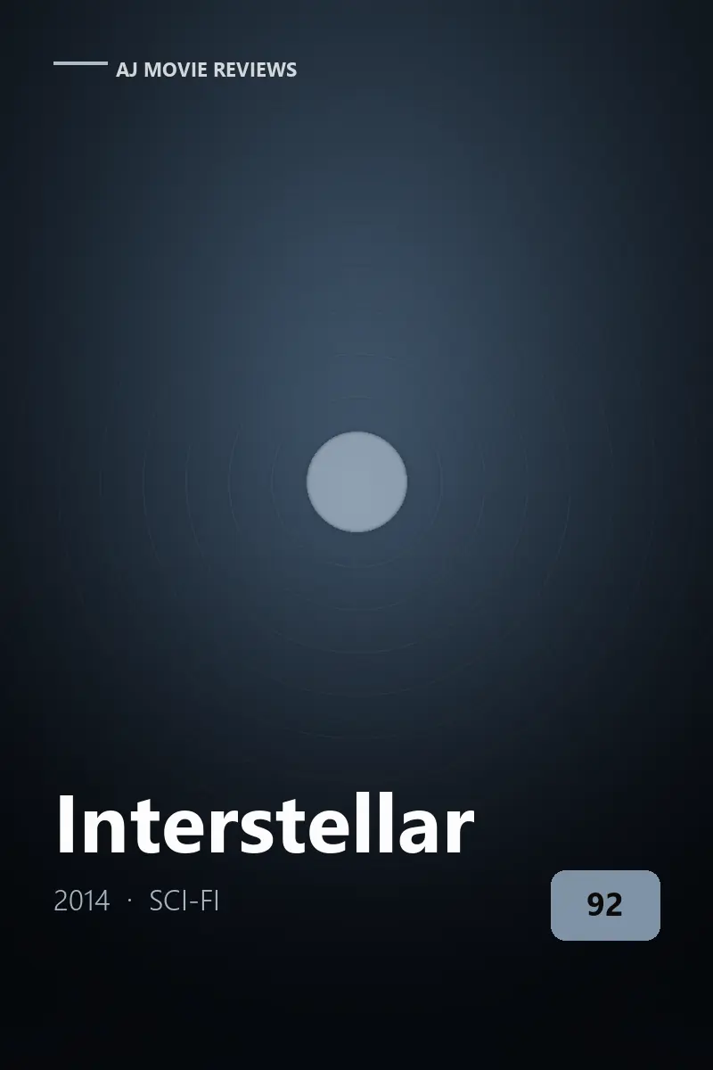 Interstellar (2014) review artwork — sci-fi film directed by Christopher Nolan