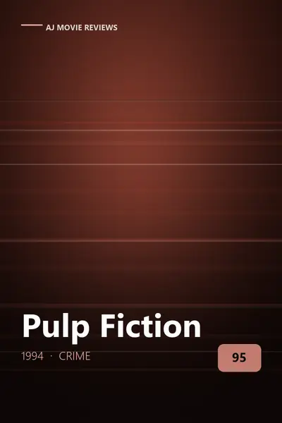 Pulp Fiction (1994) review cover art — crime film directed by Quentin Tarantino