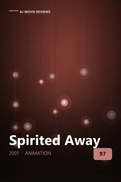 Spirited Away (2001) review cover art — animation film directed by Hayao Miyazaki