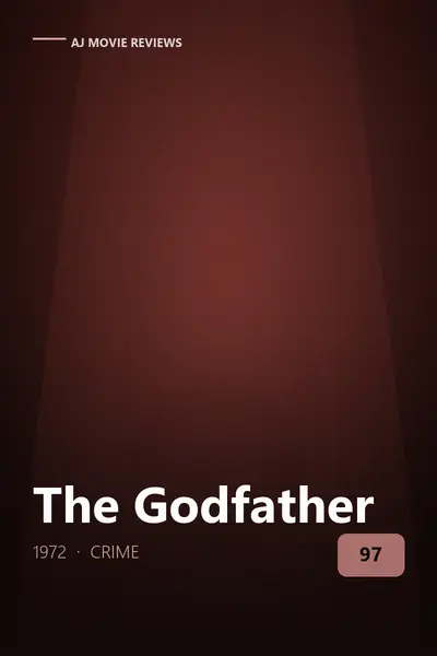 The Godfather (1972) review cover art — crime film directed by Francis Ford Coppola