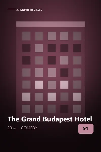 The Grand Budapest Hotel (2014) review cover art — comedy film directed by Wes Anderson